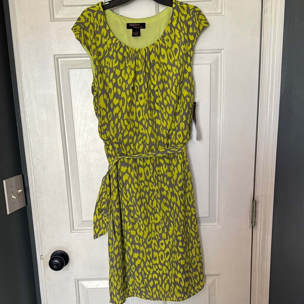 Green Leopard Print Dress